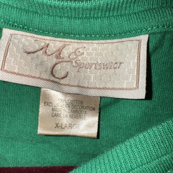 M&C Sportswear Christmas Penguin Size XL Green Christmas Long Sleeve Round Neck - Picture 3 of 4